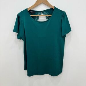 Fortune + Ivy Back Cut Out Lace Detail Knit Top in Green Size XL New without tag